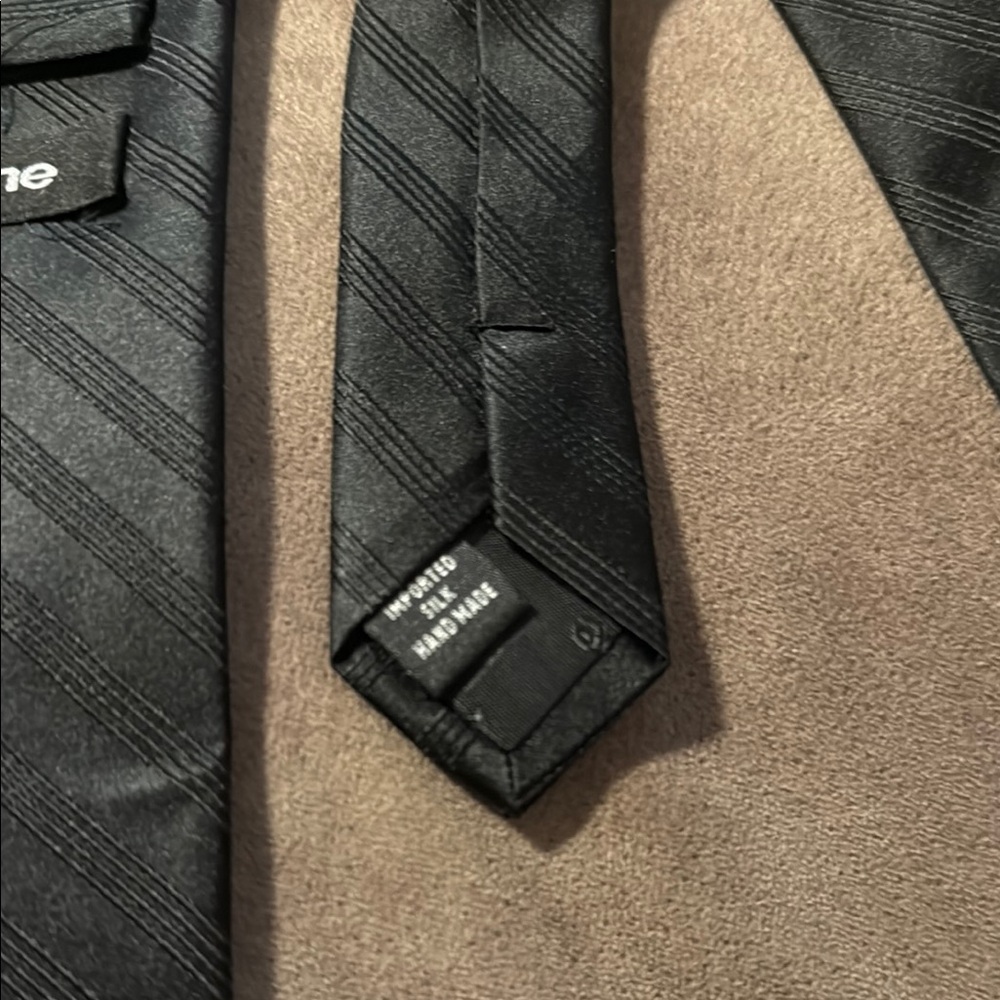 Claiborne Black Striped Tie - Picture 6 of 6
